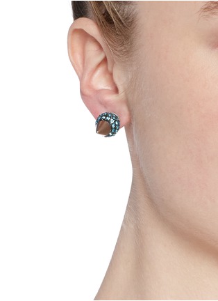 Figure View - Click To Enlarge - MOUNSER - Crystal horn spike earrings