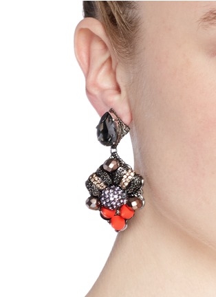 Figure View - Click To Enlarge - MOUNSER - Neon spike crystal drop earrings