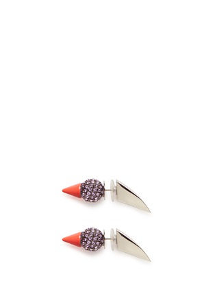 Main View - Click To Enlarge - MOUNSER - Neon spike crystal pavé earrings