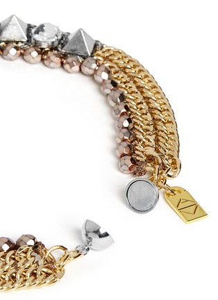Detail View - Click To Enlarge - MOUNSER - Moon crystal square curb chain necklace