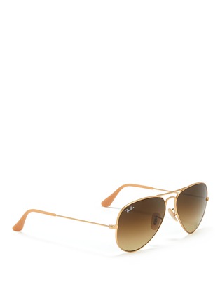 Figure View - Click To Enlarge - RAY-BAN - Large wire aviator sunglasses