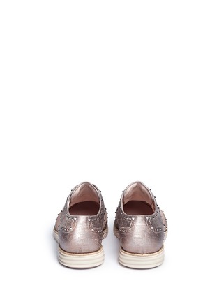 Back View - Click To Enlarge - COLE HAAN - 'LunarGrand Wingtip' metallic leather brogues
