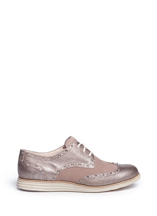 Main View - Click To Enlarge - COLE HAAN - 'LunarGrand Wingtip' metallic leather brogues