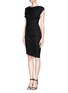 Figure View - Click To Enlarge - HELMUT LANG - Asymmetric sleeve drape dress