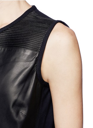 Detail View - Click To Enlarge - HELMUT LANG - Leather panel sleeveless top