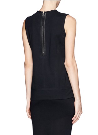 Back View - Click To Enlarge - HELMUT LANG - Leather panel sleeveless top