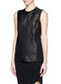 Front View - Click To Enlarge - HELMUT LANG - Leather panel sleeveless top
