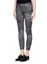 Front View - Click To Enlarge - HELMUT LANG - Sediment print cropp skinny jeans