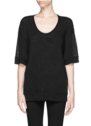 Main View - Click To Enlarge - HELMUT LANG - Linen scoop neck T-shirt