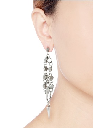 Figure View - Click To Enlarge - ELA STONE - 'Saskia' spike drop earrings