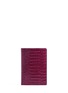 Main View - Click To Enlarge - SMYTHSON - 'Mara' croc embossed leather passport cover - Dark Berry