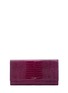 Main View - Click To Enlarge - SMYTHSON - 'Mara' croc embossed leather travel wallet - Dark Berry