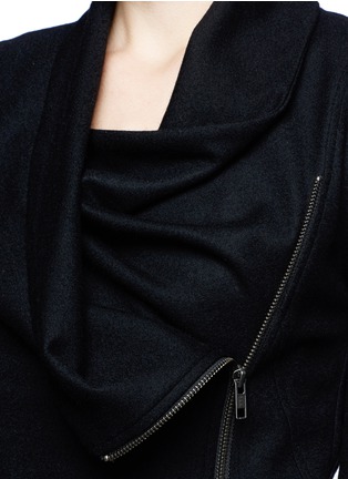 Detail View - Click To Enlarge - HELMUT LANG - Drape collar zip wool jacket