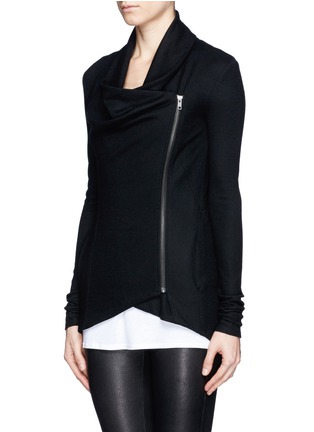 Front View - Click To Enlarge - HELMUT LANG - Drape collar zip wool jacket