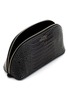 Detail View - Click To Enlarge - SMYTHSON - 'Mara' croc embossed leather cosmetics case - Charcoal
