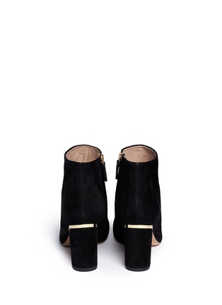 Back View - Click To Enlarge - CHLOÉ - 'Beckie' suede metal plate heel ankle boots