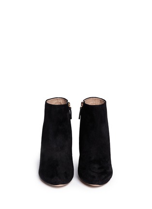 Figure View - Click To Enlarge - CHLOÉ - 'Beckie' suede metal plate heel ankle boots