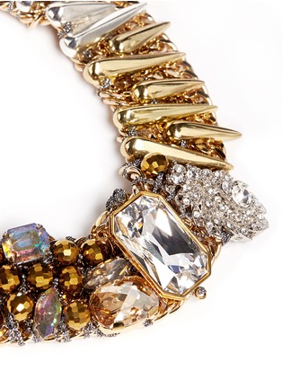 Detail View - Click To Enlarge - MOUNSER - Metallic spike rhinestone collar necklace