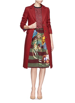 Figure View - Click To Enlarge - STELLA JEAN - 'Veruska' acrylic rooster print structured skirt