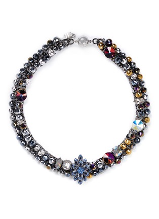 Main View - Click To Enlarge - MOUNSER - Floral crystal motif chain choker
