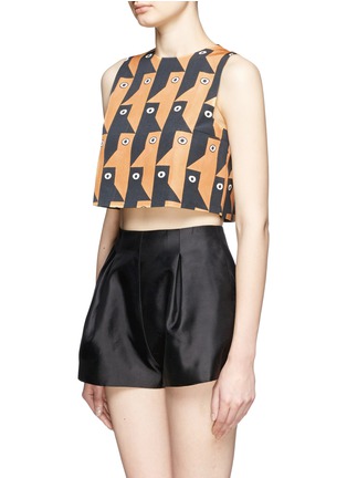 Front View - Click To Enlarge - CHICTOPIA - Geometric face print cropped top
