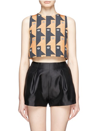 Main View - Click To Enlarge - CHICTOPIA - Geometric face print cropped top