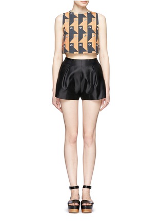 Figure View - Click To Enlarge - CHICTOPIA - Geometric face print cropped top