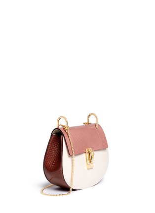 Figure View - Click To Enlarge - CHLOÉ - 'Drew' small python leather shoulder bag
