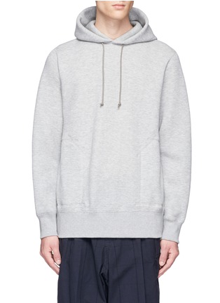 Main View - Click To Enlarge - SACAI - Bonded jersey hoodie