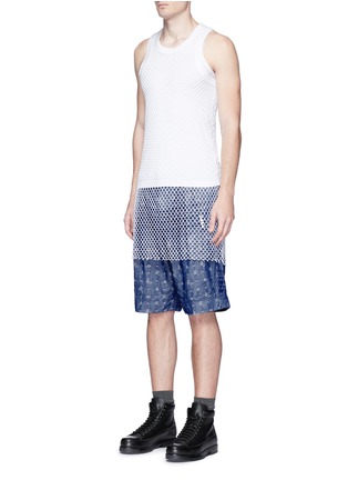Front View - Click To Enlarge - SACAI - Fishnet cotton tank top