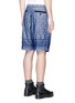 Back View - Click To Enlarge - SACAI - Pineapple jacquard belted chambray shorts