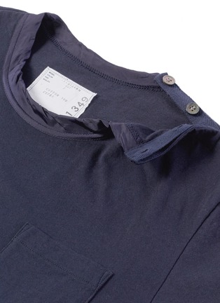 Detail View - Click To Enlarge - SACAI - Satin neck cotton jersey T-shirt