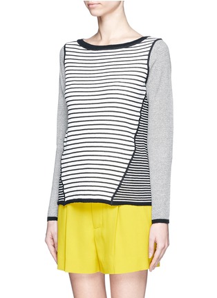 Front View - Click To Enlarge - TORY BURCH - Kamila contrast stripe sweater