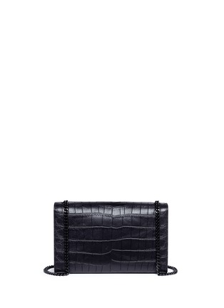 Detail View - Click To Enlarge - SAINT LAURENT - 'Classic Medium Kate Monogram' croc embossed leather satchel