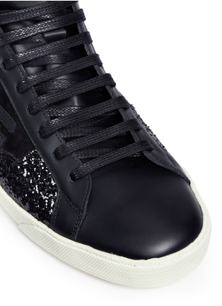 Detail View - Click To Enlarge - SAINT LAURENT - 'SL/06 Love' patch leather and suede sneakers