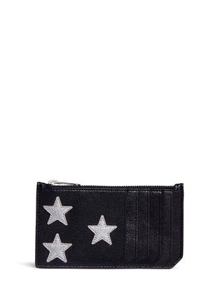 Figure View - Click To Enlarge - SAINT LAURENT - 'Rider California' star patch leather pocket organiser