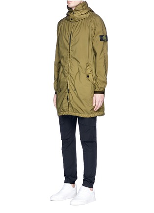 Front View - Click To Enlarge - STONE ISLAND - Fishtail hem performance tela hooded parka