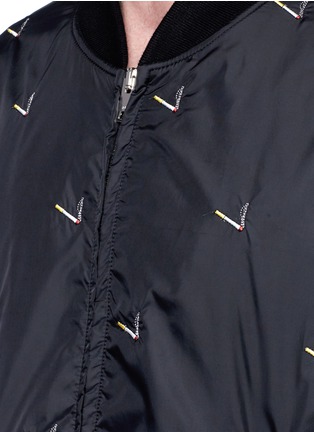 Detail View - Click To Enlarge - ALEXANDER WANG - Cigarette embroidered bomber jacket