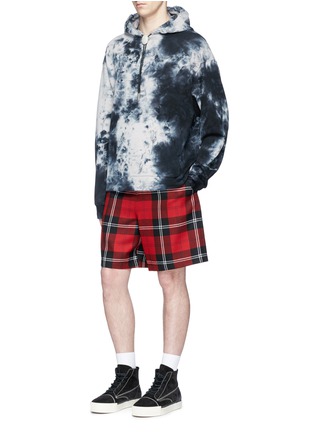Figure View - Click To Enlarge - ALEXANDER WANG - 'Classic Black' embroidered tie dye hoodie