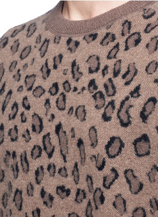 Detail View - Click To Enlarge - ALEXANDER WANG - Leopard intarsia wool-cashmere sweater