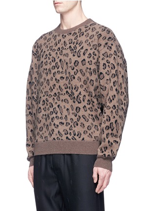 Front View - Click To Enlarge - ALEXANDER WANG - Leopard intarsia wool-cashmere sweater