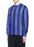 Front View - Click To Enlarge - ALEXANDER WANG - Pole dancer embroidered stripe long sleeve T-shirt