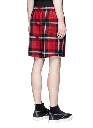 Back View - Click To Enlarge - ALEXANDER WANG - Check plaid wool flannel shorts