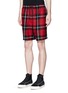 Front View - Click To Enlarge - ALEXANDER WANG - Check plaid wool flannel shorts