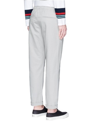 Back View - Click To Enlarge - MAISON KITSUNÉ - Pintucked cotton jogging pants