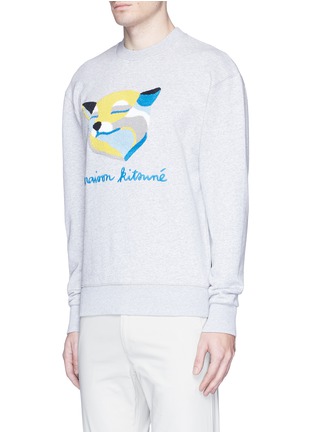 Front View - Click To Enlarge - MAISON KITSUNÉ - Fox head appliqué sweatshirt