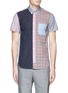 Main View - Click To Enlarge - MAISON KITSUNÉ - Patchwork cotton short sleeve shirt