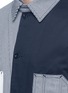 Detail View - Click To Enlarge - MAISON KITSUNÉ - Stripe patchwork worker jacket