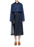 Main View - Click To Enlarge - TOGA ARCHIVES - Belted mesh hem woven wool blend coat