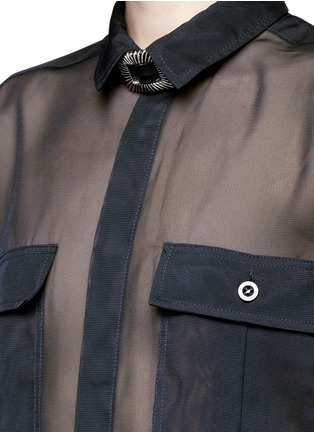 Detail View - Click To Enlarge - TOGA ARCHIVES - Buckle throatlatch sheer mesh shirt